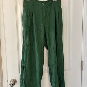 Roolee Green Wide-Leg Trousers LARGE